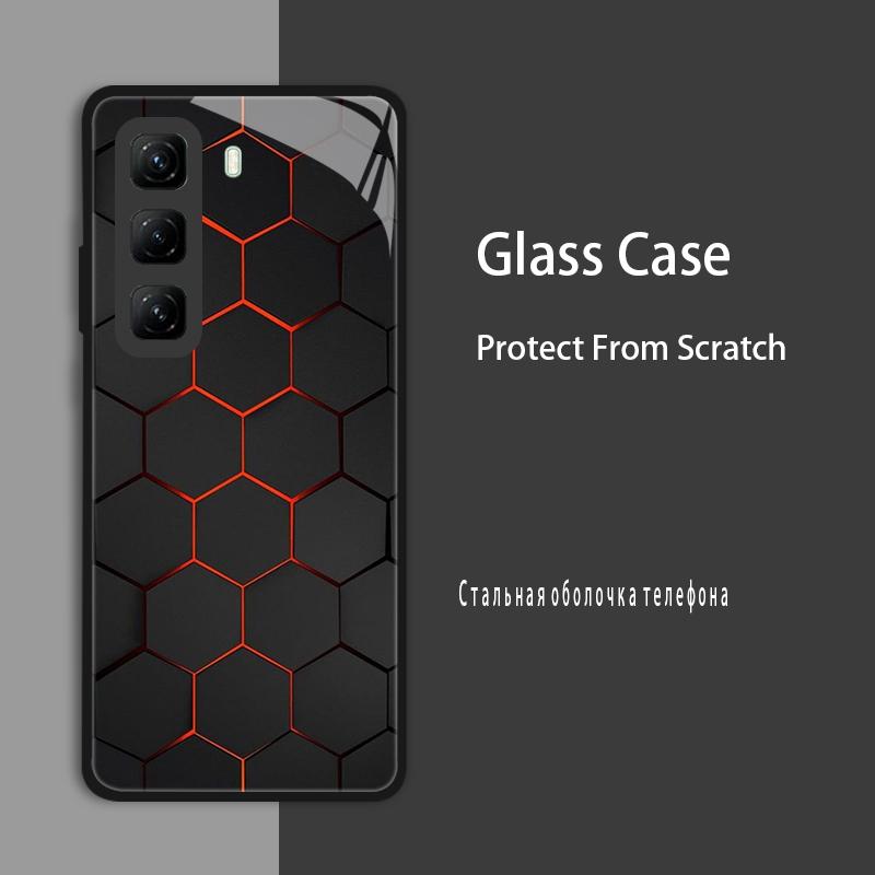 Чехол из закаленного стекла для Infinix Hot 50 Pro Plus Чехлы Крышка Жесткий Бампер для Infinix Hot 50 Pro 4G 5G Hot50i Защитный чехол