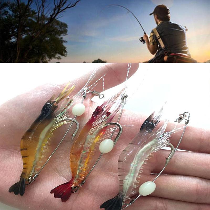 Мягкая приманка Baitmaster в виде креветки со светящимся эффектом для ночной рыбалки и ловли черного басса