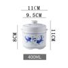 Blue & White Ceramic Double-Boiler Stew Pot with Lid, High Temperature Resistant, Ideal for Bird's Nest Soup and Stews.