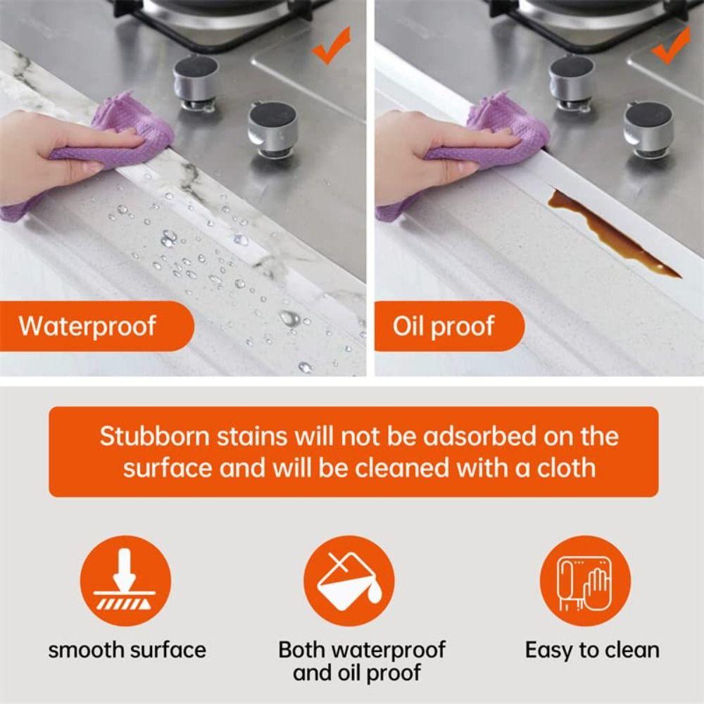 Sealant Tape Oil-Proof Self Adhesive Caulk Strip Caulking Sealing Tape Caulk Tape Bath & Kitchen