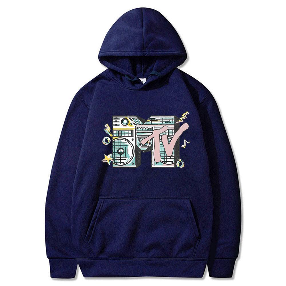Ограниченная серия MTV Music Television I Want My Boombox Графическая толстовка с капюшоном Мужская Женская Повседневная Винтажная Оверсайз Пуловер Мужские Хлопковые Толстовки с Капюшоном