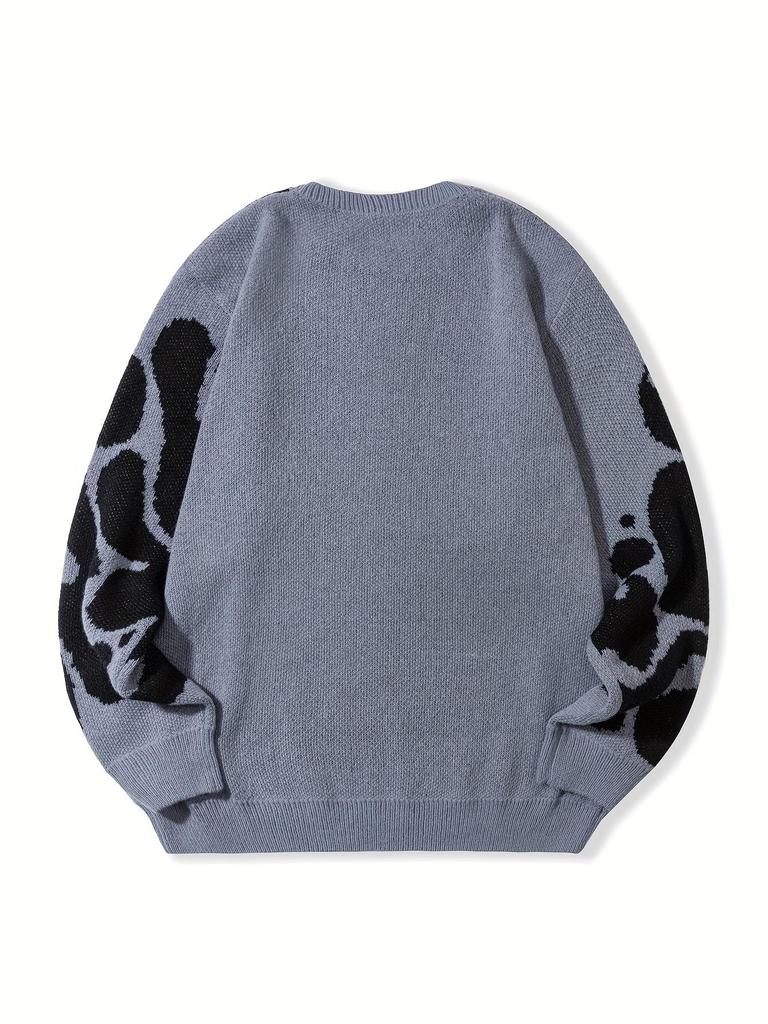 Ретро Тренд Вязаный Пуловер с Буквами: Повседневный свитер в корейском стиле для осени/зимы