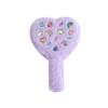Mini Portable Love Hand Mirror Compact Plush Handle Handheld Mirror Cute Heart-shaped Makeup Tool Women