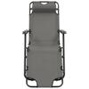 Folding Sun Loungers 2 pcs with Footrest Gray