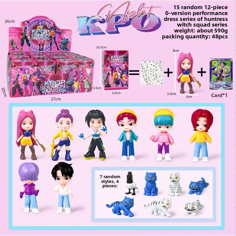 K-Pop Новая группа девушек-охотниц на демонов Мужская группа Фигурка Модель Слепая коробка Tide Play Кукла Украшение