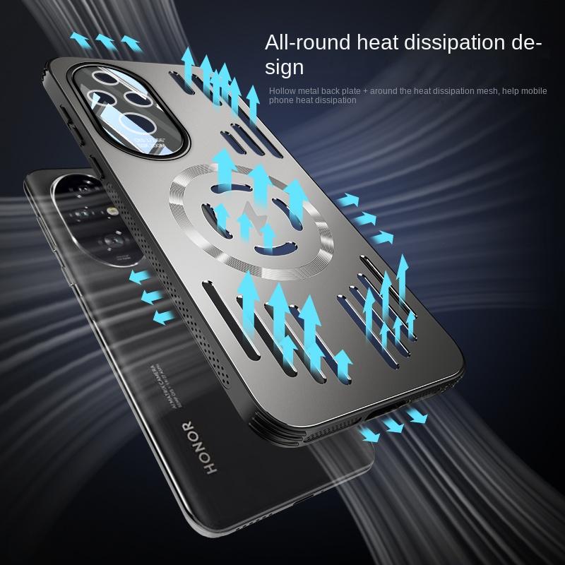 Для Huawei Honor 200 Pro Чехол Жесткий Металлический теплоотвод Магнитный Беспроводная зарядка Защитная задняя крышка для Honor 300 200 100Pro