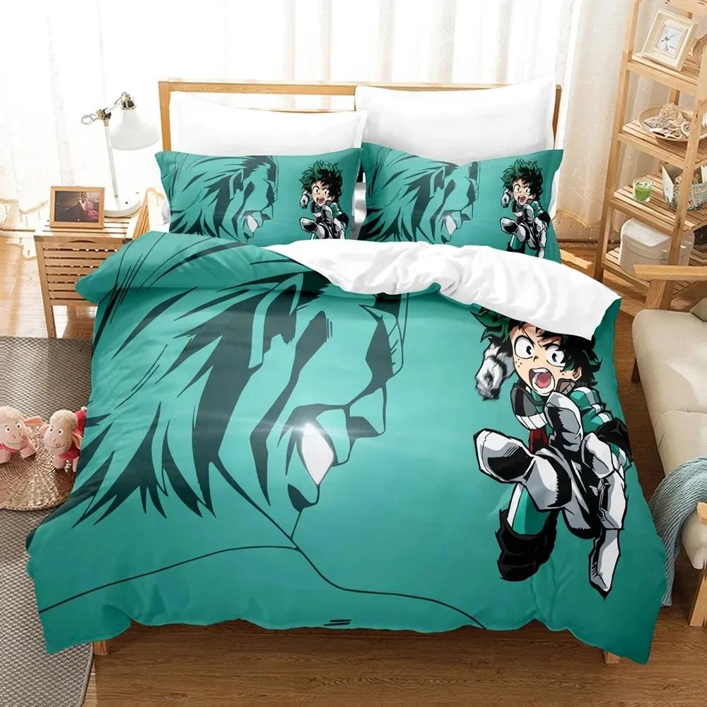 My Hero Academia Комплект Постельного Белья Япония Аниме Печатный Комплект Постельного Белья С Наволочкой Мягкое Покрывало Мягкое Односпальное Двуспальное Queen Super King-Size Размеры
