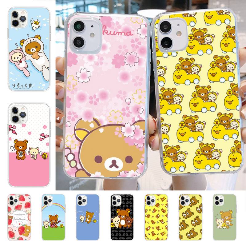 Чехол YNDFCNB Rilakkuma для iPhone 11 12 13 mini pro XS MAX 8 7 6 6S Plus X 5S SE 2020 XR