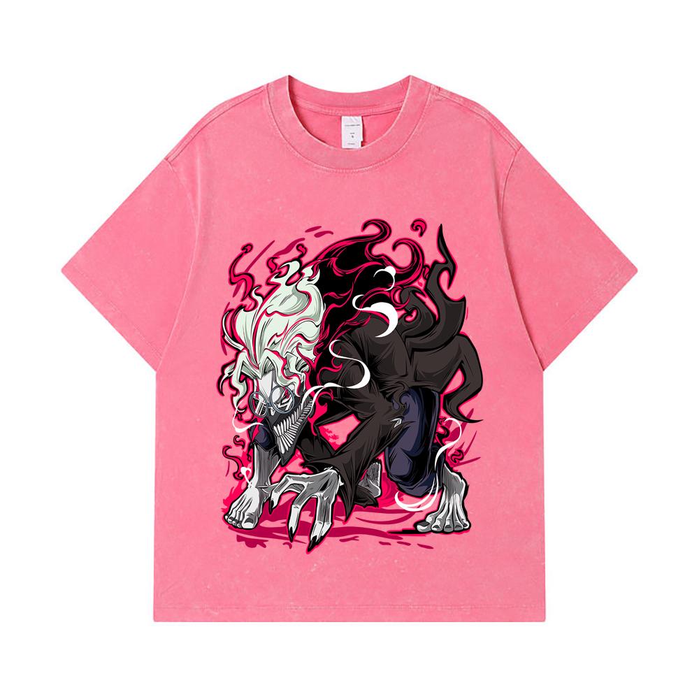 275 GSM Washed T-shirts 100% Cotton Dandadan V39 Okarun Print Unisex Heavy Cotton T Shirt