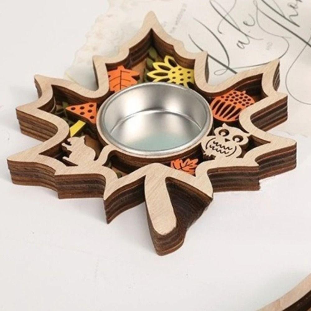 Multi-layered Halloween Candle Holder Romantic Wooden Candle Stands Ghost Festival