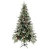 Maison Exclusive - Sapin de Noël pré-éclairé pommes de pin vert blanc 225cm PVC PE