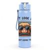 1PC Don't Look Back Highland Cow 750ml Color Plastic Sports Water Bottle Leakproof Flip Straw Lid Suitable for Sports Office Home Use
