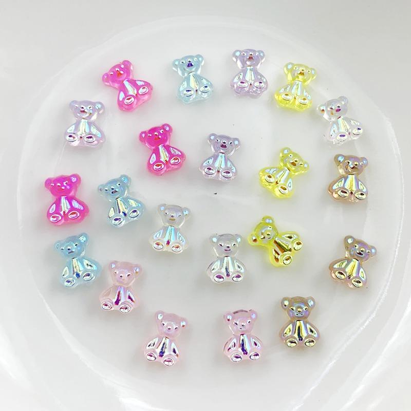 30pcs Cute Animal Bear Crystal Flat Back Rhinestone Nail Art Decoration DIY Clothing Hair Accessories Materials