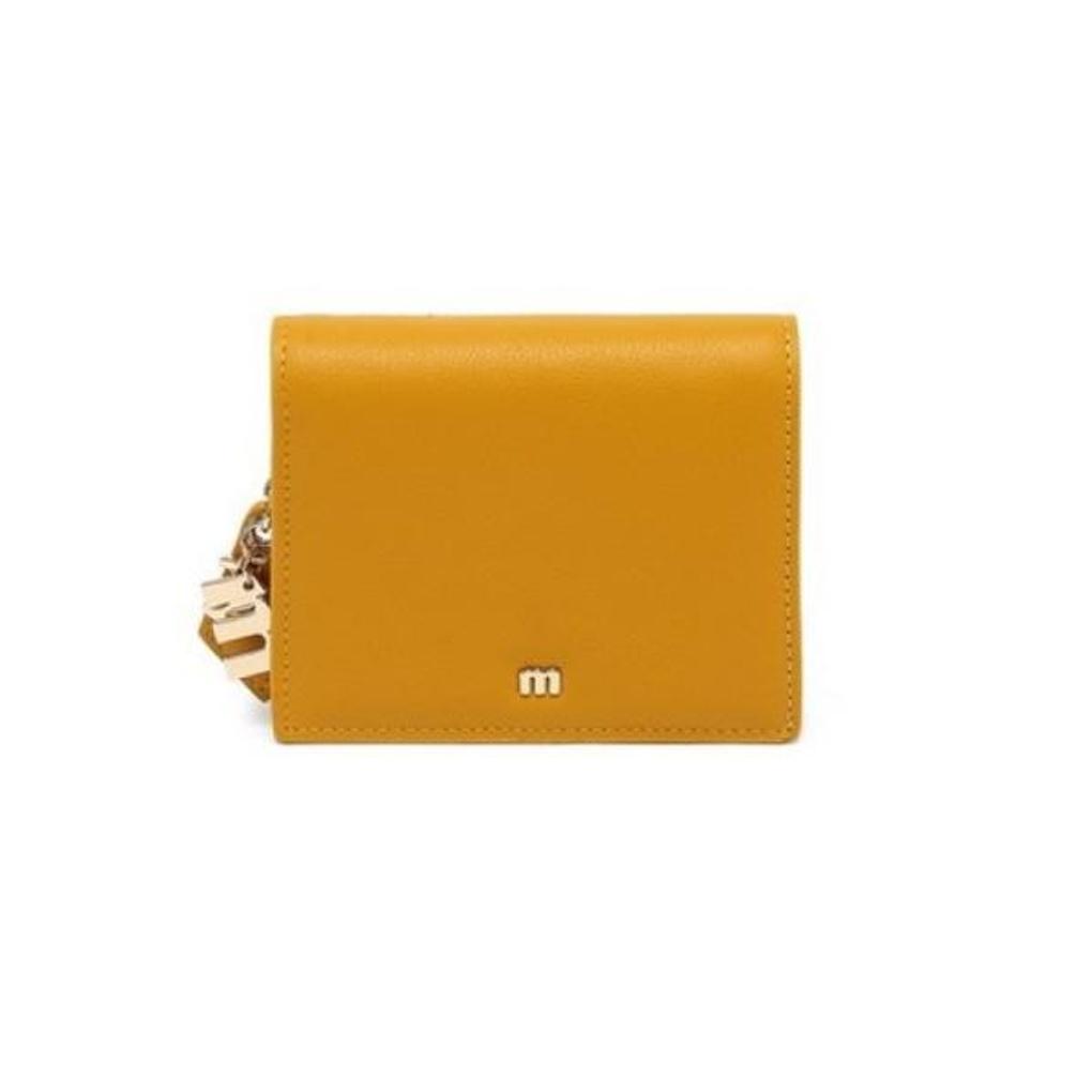 Mari eclaire highly recommended cute and pretty natural cowhide half-wallet