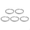 5pcs Titanium Keychain Split Short Chain Key Holder Buckle Hook - Silver, 25mm