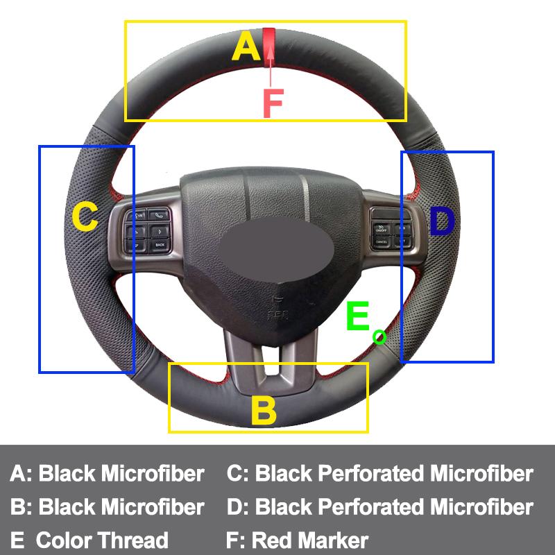 Ручной швейный автомобильный чехол на руль для Dodge Charger Challenger 2011-2014 Volant оплетка на рулевом колесе 2012 2013