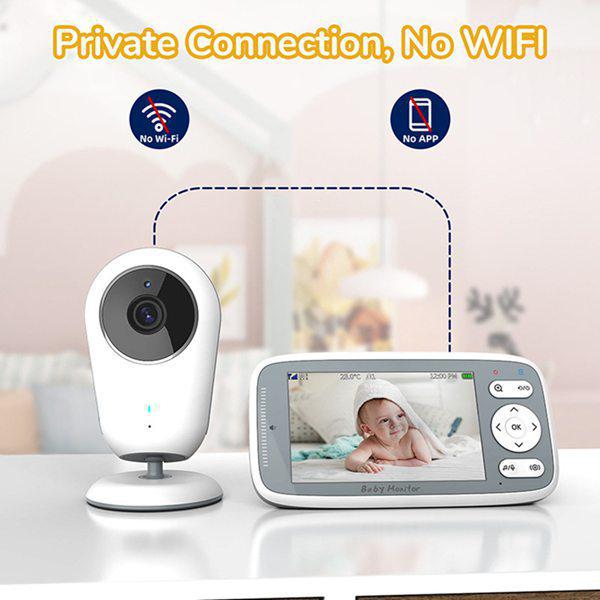 CrossVB609 3.2" Wireless Baby Monitor with Two-Way Talk, Night Vision, and Temperature Measurement