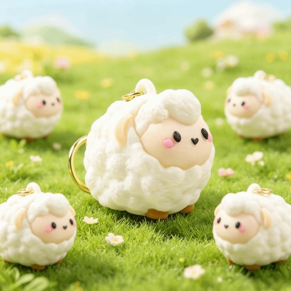 3D Printed Sheep Fidget Clicker Plastic Fidget Clicker Charm Cartoon Lamb Bag Charm Children