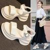 Platform Sandals Women's Summer 2025 New Explosive Internet Celebrity Heel Roman Wedge Heel Muffin Sports Fashion