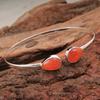Carnelian Gemstone 925 Sterling Silver Cuff Bracelet