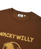 WACKY WILLY Typo Bird Graphic Short Sleeve T-Shirt Brown
