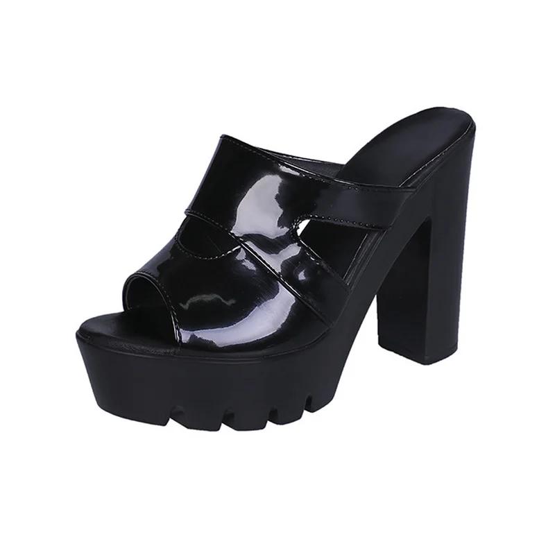 Pantuflas Mujer Wear 2024 Лето Новые Универсальные Повседневные Водонепроницаемые Туфли Рыбий Рот На Высоком Каблуке Красные Сапатос Женские