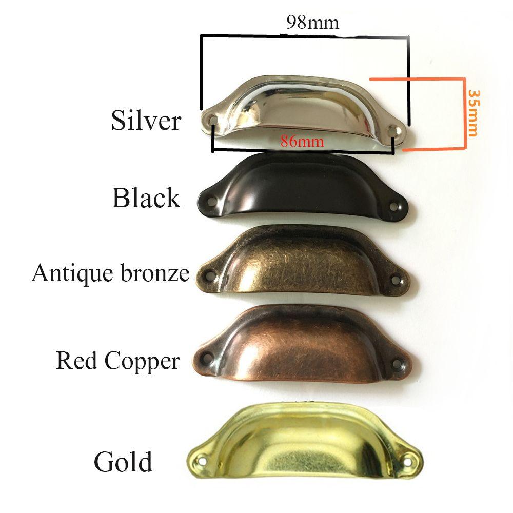 Antique Brass Dresser Furniture Shell Shape Cabinet Pulls Door Handle Drawer Knob Wardrobe Pulls