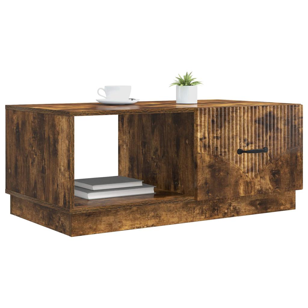 Coffee Table Smoked Oak 90 x 50 x 37 cm Wood Based Material
