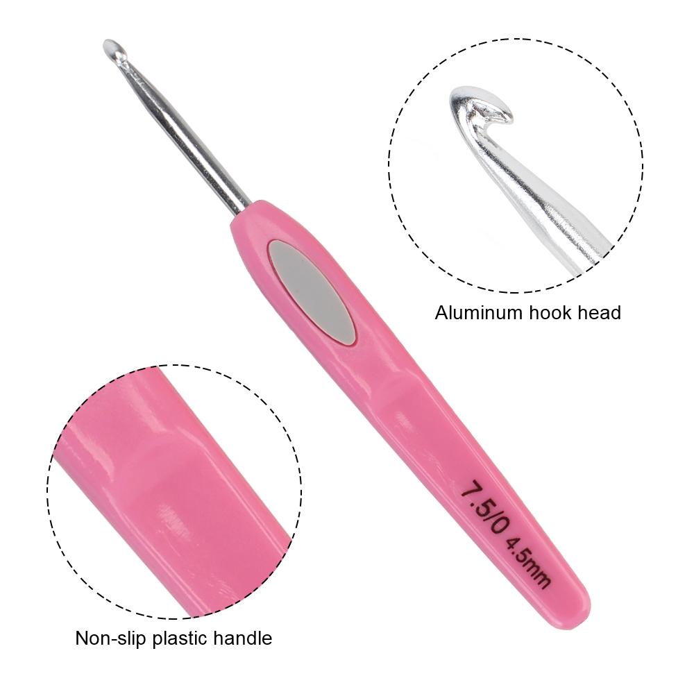 Пряжа для свитера, пластиковая ручка, алюминий для плетения, швейная игла, набор вязальных спиц, 8 шт., разноцветный крючок для вязания крючком 2,5-6 мм