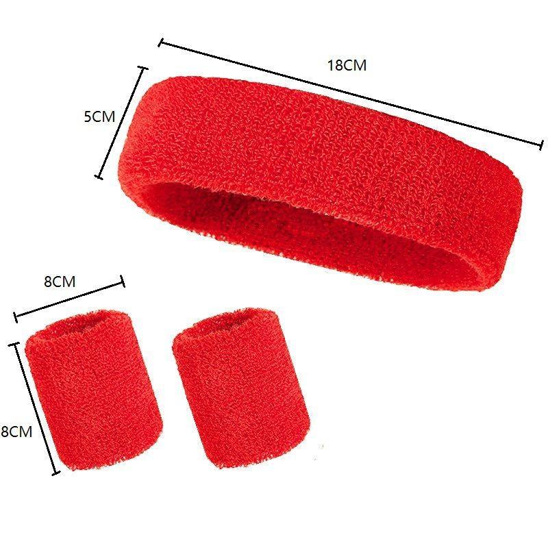 Sports Headband and Wrist Strap 3-piece Set, Sports Football Sweat Absorber, Girl's Headband and Wrist Sweatband