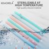 6PCS Reusable Food Grade Transparent Bendable Silicone Straws Straight Drinking Straw With Cleaning Brush Set Party Accessory