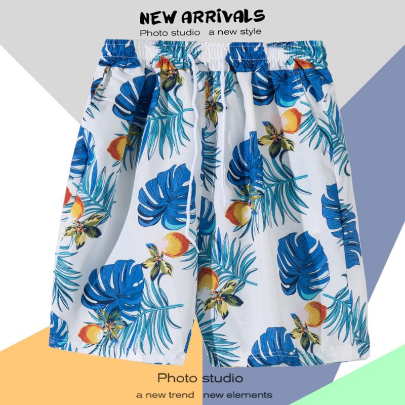 Hawaiian Summer Men Quick-drying Beachwear Plus Size Swimsuit Shorts Male Fashion Casual Loose Hawaii Printing Surf Board Shorts
