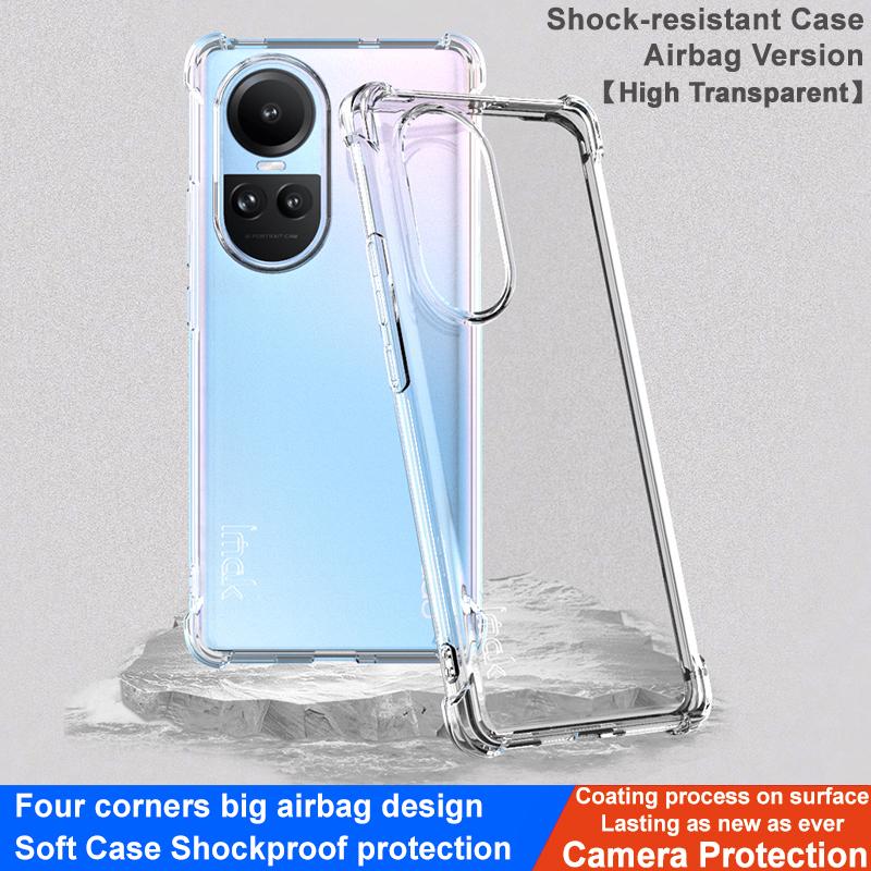 IMAK For Oppo Reno10 Pro 5G (Global)/Reno10 5G (Global) Clear Mobile Phone Case TPU Cover Four Corner Airbag Cushion Smartphone Shell