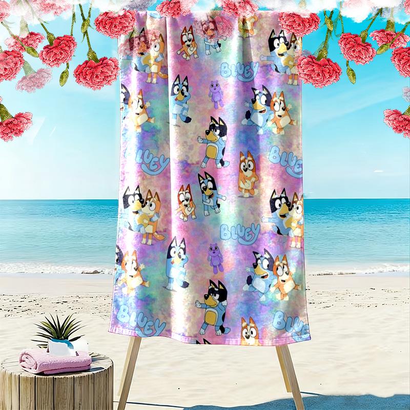 Bluey Print Beach Towel, Large Soft Quick Dry Towel for Beach Camping Swimming