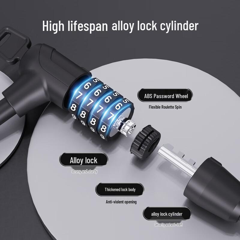 Deli 4-Digit Password & Key Bike Chain Lock