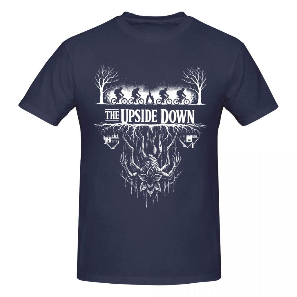 The Upside Down Retro T Shirts Graphic Y2k Summer Short Sleeve Unisexs Wounisex Tshirt Tops