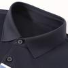 Summer Classic Striped Business Casual Silk Slippery Cool Drop Short Sleeve Polo Shirt with Mulberry Silk