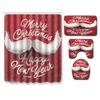 Christmas Shower Curtain Floor Mat Combination Four-Piece Set Bathroom Toilet Carpet Shower Room Mat Foot Mat