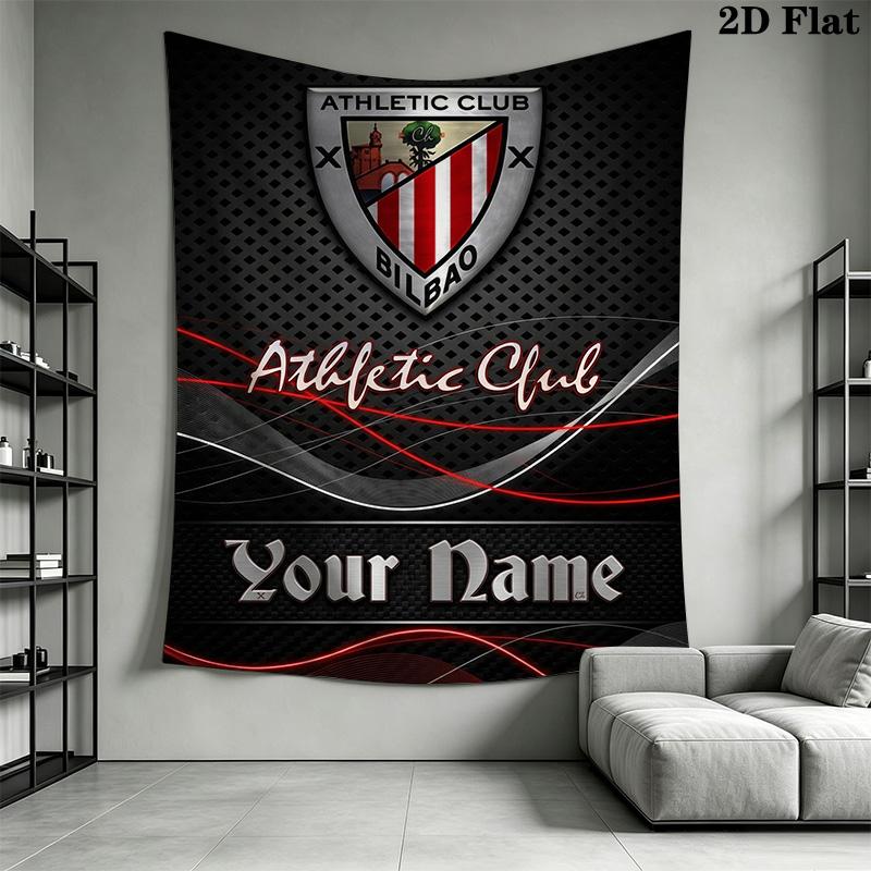 Name Custom Athletic Club Wall Tapestry Aesthetic Wall Hanging Printed Fabric Blanket Decorative Tapestries for Bedroom Living Room Home Decor