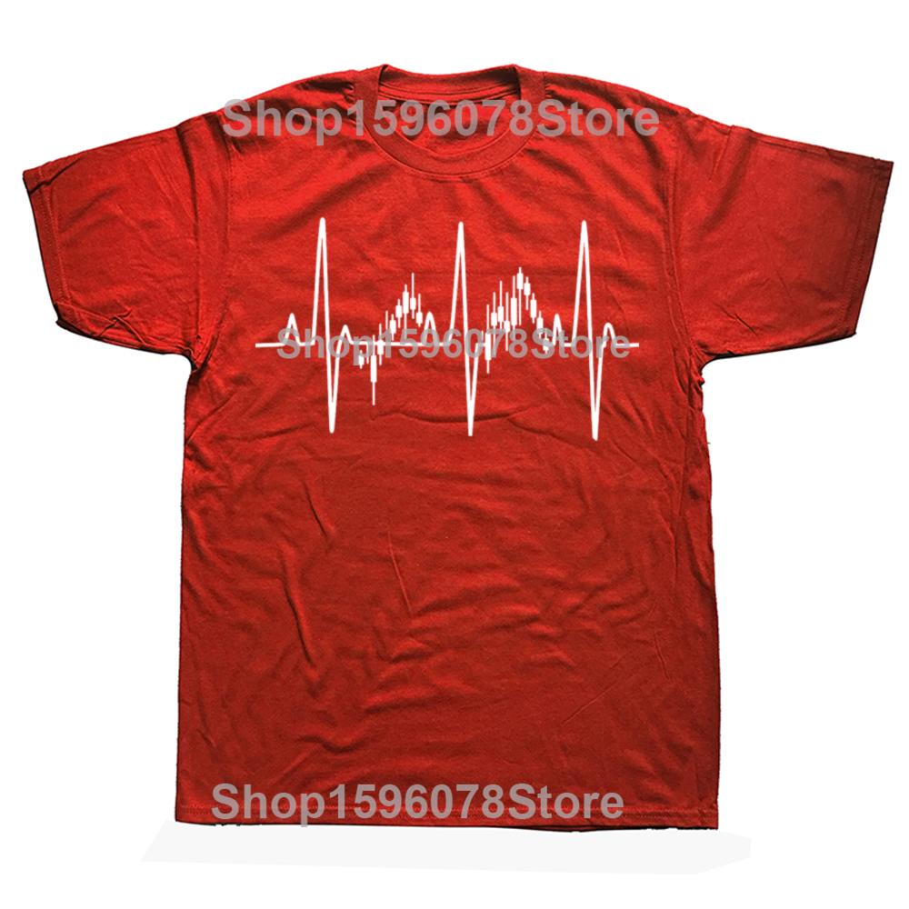 Смешные Футболки TRADING IS MY CARDIO Хлопок Короткий Рукав Подарки на День Рождения Мужская Одежда Мода Повседневная Свободная Оверсайз Футболка