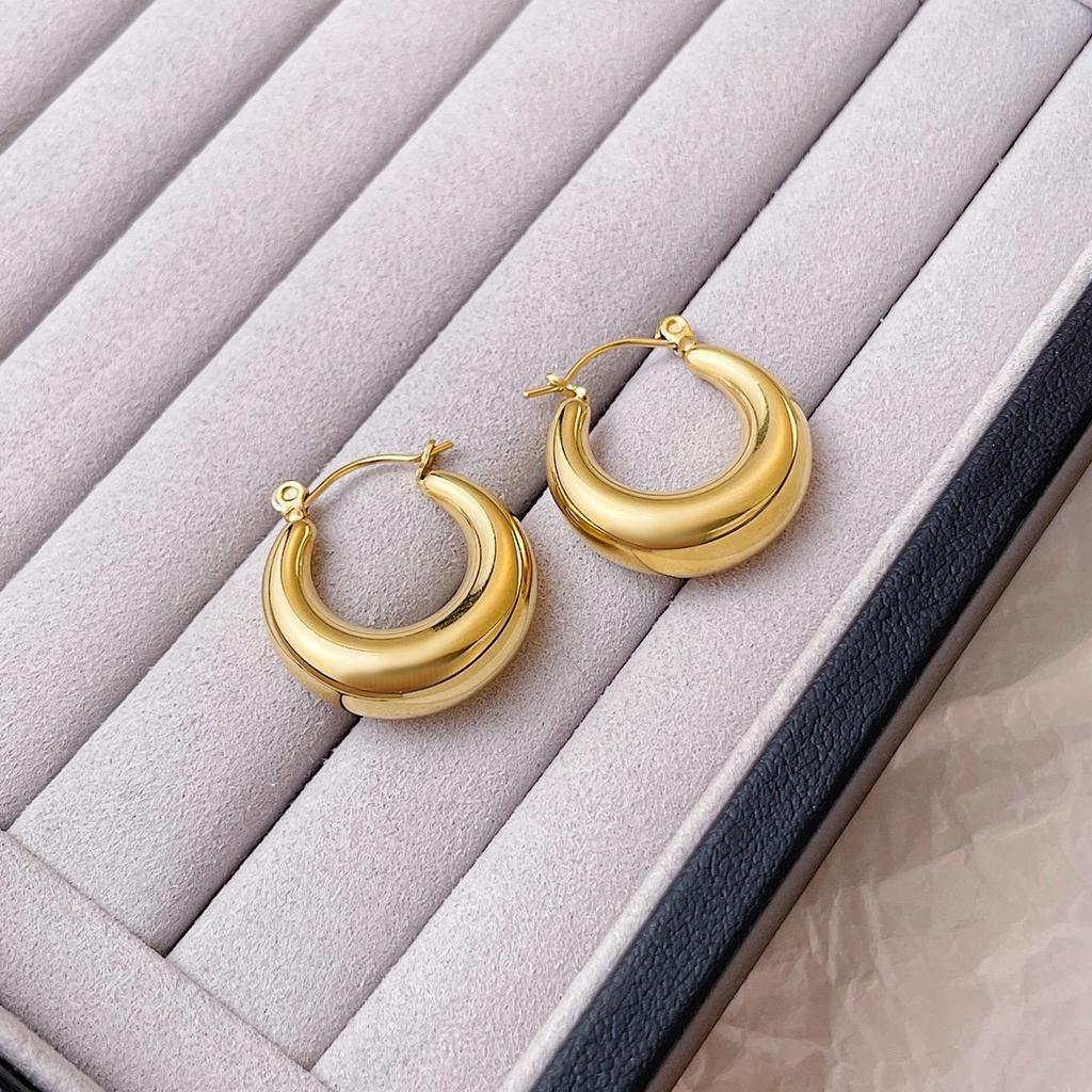 Titanium Steel Earrings Fashion Temperament High -level Sensory Simple Titanium Steel Earrings