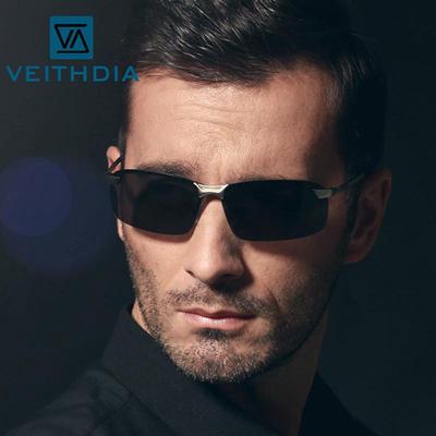 VEITHDIA брендовые дизайнерские поляризационные мужские солнцезащитные очки без оправы, солнцезащитные очки для мужчин 3043