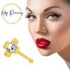 KODY PIERCING 9K Gold Piercing Jeweled Cross Ball End Nose Pin - Quality Piercing