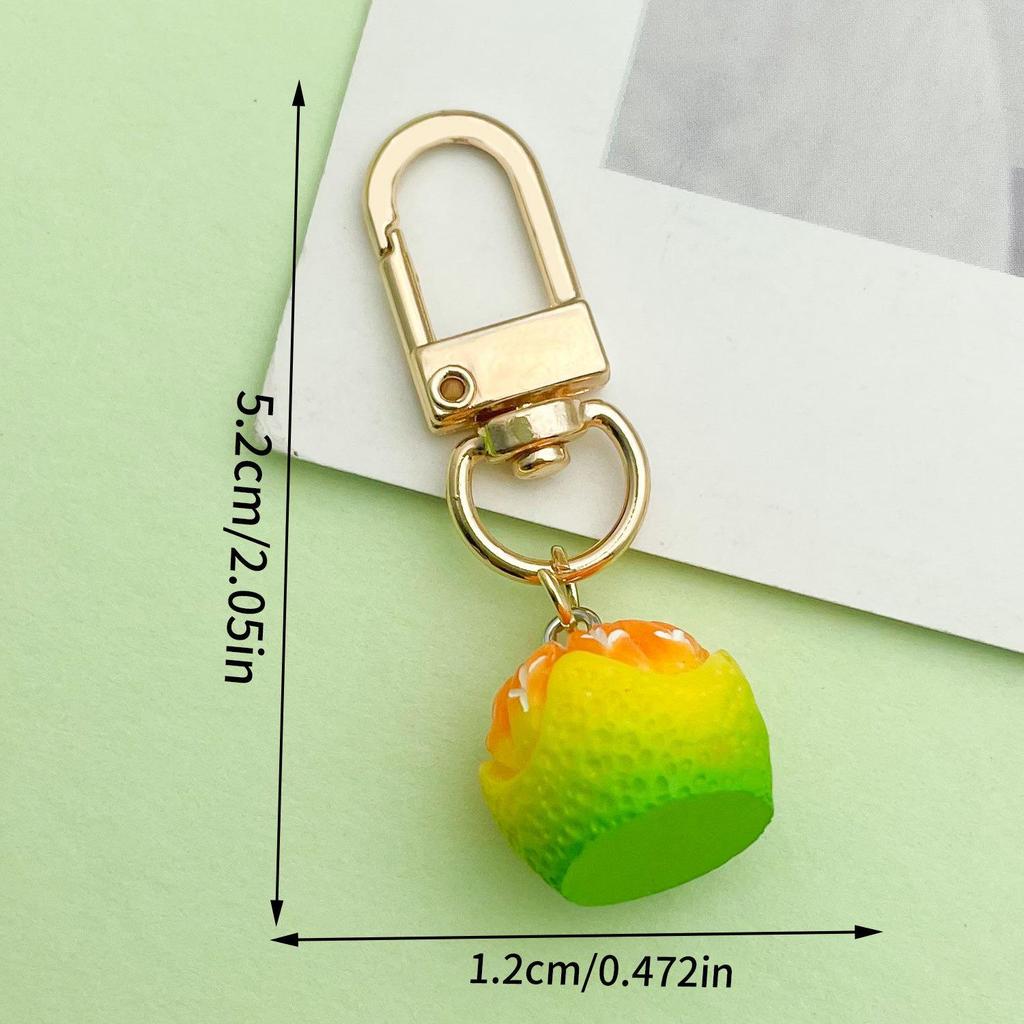 Creative Korean-style Resin Orange Keychain Pendant - Fresh Sweet Hanging Ornament Gift