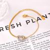 Французский набор браслет и колье Marka с полым сердцем для женщин, нержавеющая сталь с покрытием 18 карат золотом, трансграничные украшения в стиле Ins.