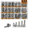 48-620 Pcs Heavy Duty Screws and Nuts Kit, 304 Stainless Steel Bolts, Including 8 Most Common Size Screw Sets, M6, M8, M10.