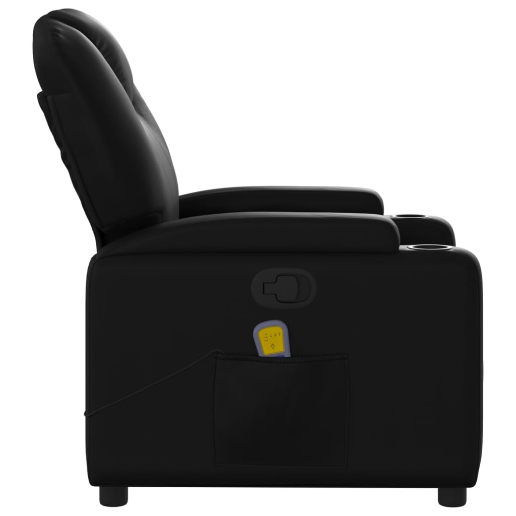 Massage Relax Chair Synthetic Leather Black