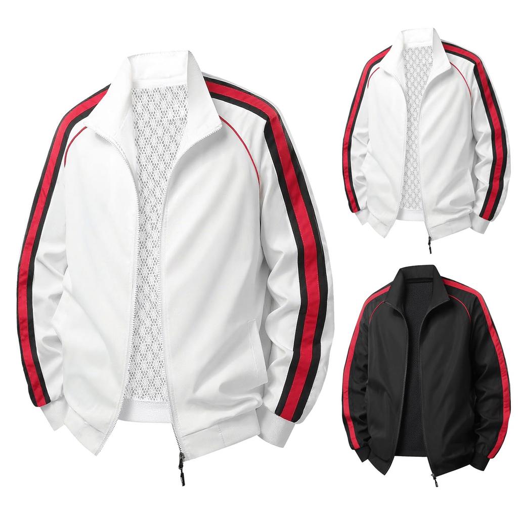 Men's Stand Collar Zipper Jacket Trendy Sports Casual Running Jacket