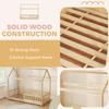House-Shaped Kids Bed Frame with Guard Rails, Solid Pine Wood Single Bed Frame for Kids Boys and Girls, Natural
