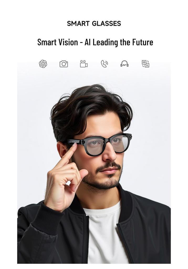AI Smart Glasses M89: Black Tech, Translation, Recording, Photography, 800W HD Pixel Camera, Multifunctional.